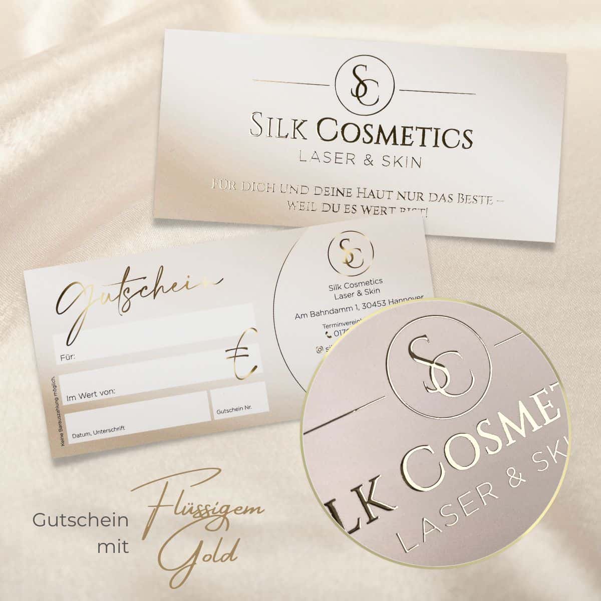 Exklusiver Gutschein / Geschenkgutschein mit flüssigem Gold oder flüssigem Silber veredelt - Image 2