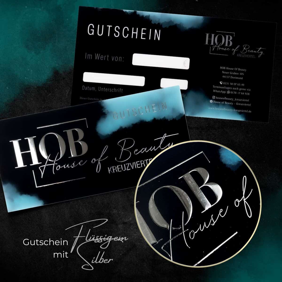 Exklusiver Gutschein / Geschenkgutschein mit flüssigem Gold oder flüssigem Silber veredelt - Image 13