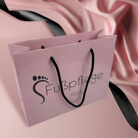 Premium Tragetasche / Papiertasche / Tüte mit Kordel und deinem persönlichen Logo