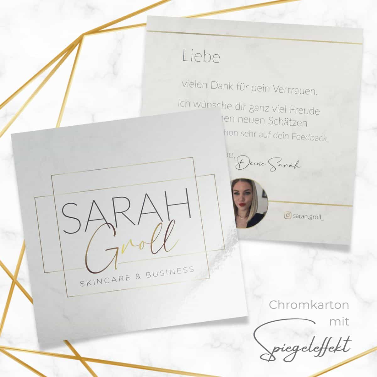 Flyer / Preisliste / Danksagung / Gutschein - Exklusiv spiegelnder Chromkarton – Bild 6