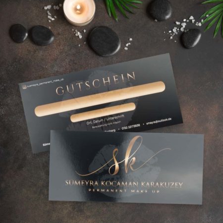 Glamouröser Gutschein, matt mit Softskin Oberfläche