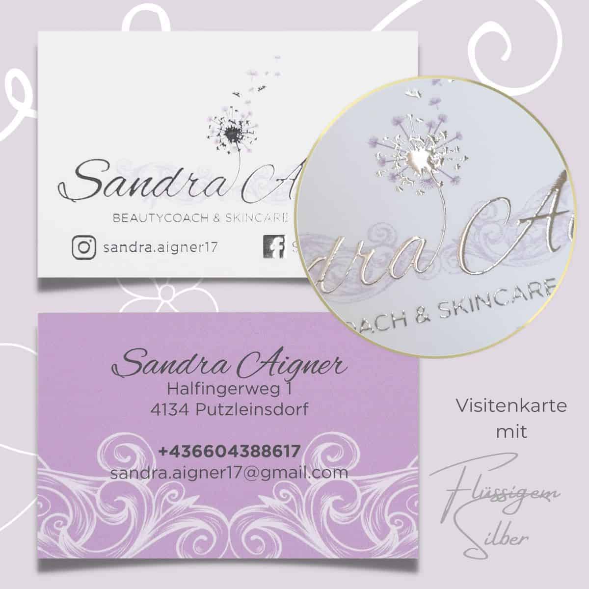 Exklusive Visitenkarte mit flüssigem Gold oder Silber veredelt und Softtouch Oberfläche – Bild 14