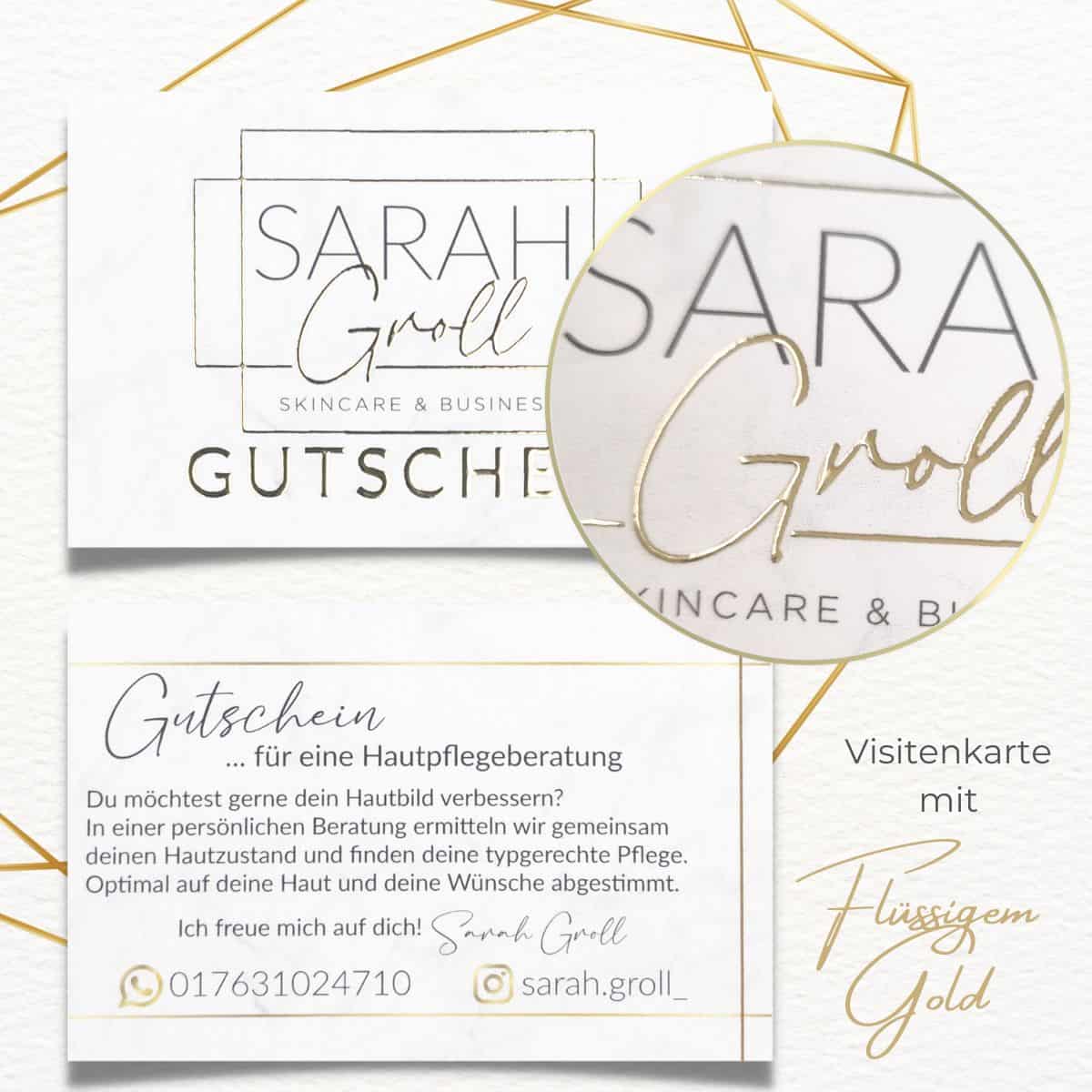 Exklusive Visitenkarte mit flüssigem Gold oder Silber veredelt und Softtouch Oberfläche – Bild 13