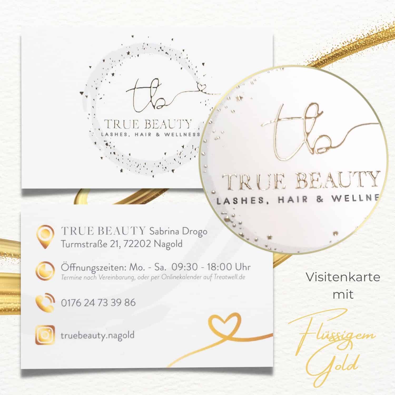 Exklusive Visitenkarte mit flüssigem Gold oder Silber veredelt und Softtouch Oberfläche – Bild 6