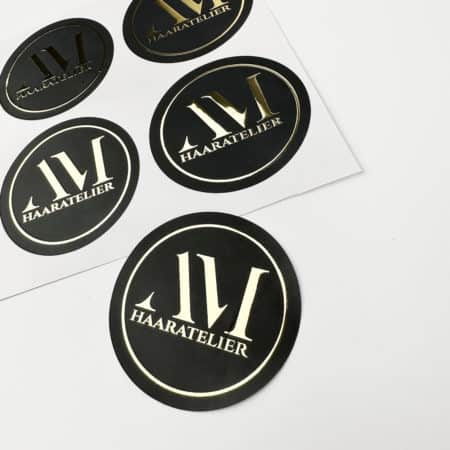 Aufkleber / Sticker / Geschenkaufkleber - Logo in metallic flüssig gold oder silber