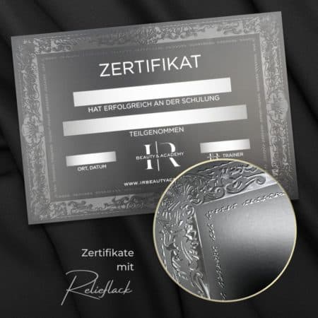 Exklusives Zertifikat / Schulungsurkunde mit Lackdetails / Klarlack