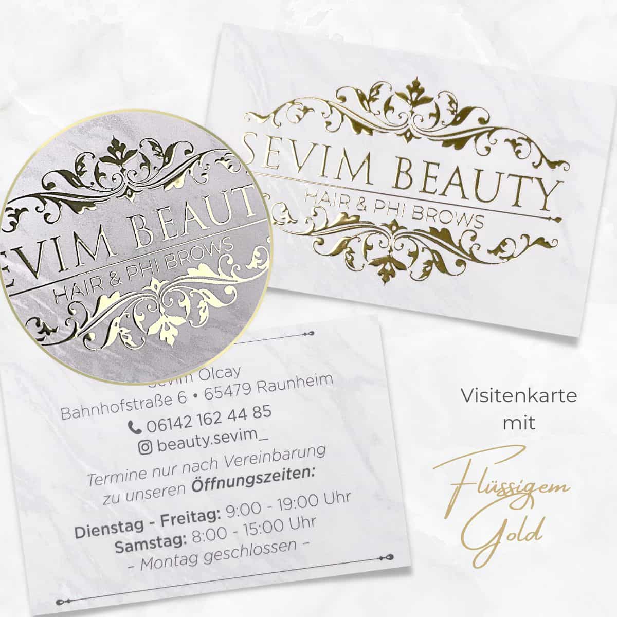 Exklusive Visitenkarte mit flüssigem Gold oder Silber veredelt und Softtouch Oberfläche – Bild 9