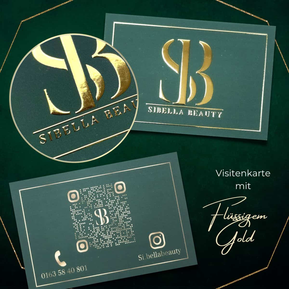Exklusive Visitenkarte mit flüssigem Gold oder Silber veredelt und Softtouch Oberfläche – Bild 7