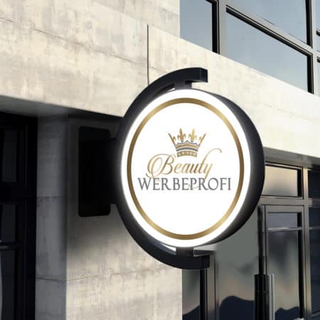 Luxus LED-Leuchtreklame / Nasenschild 2-seitig, hochwertig, anschlussfertig,  50 oder 60cm