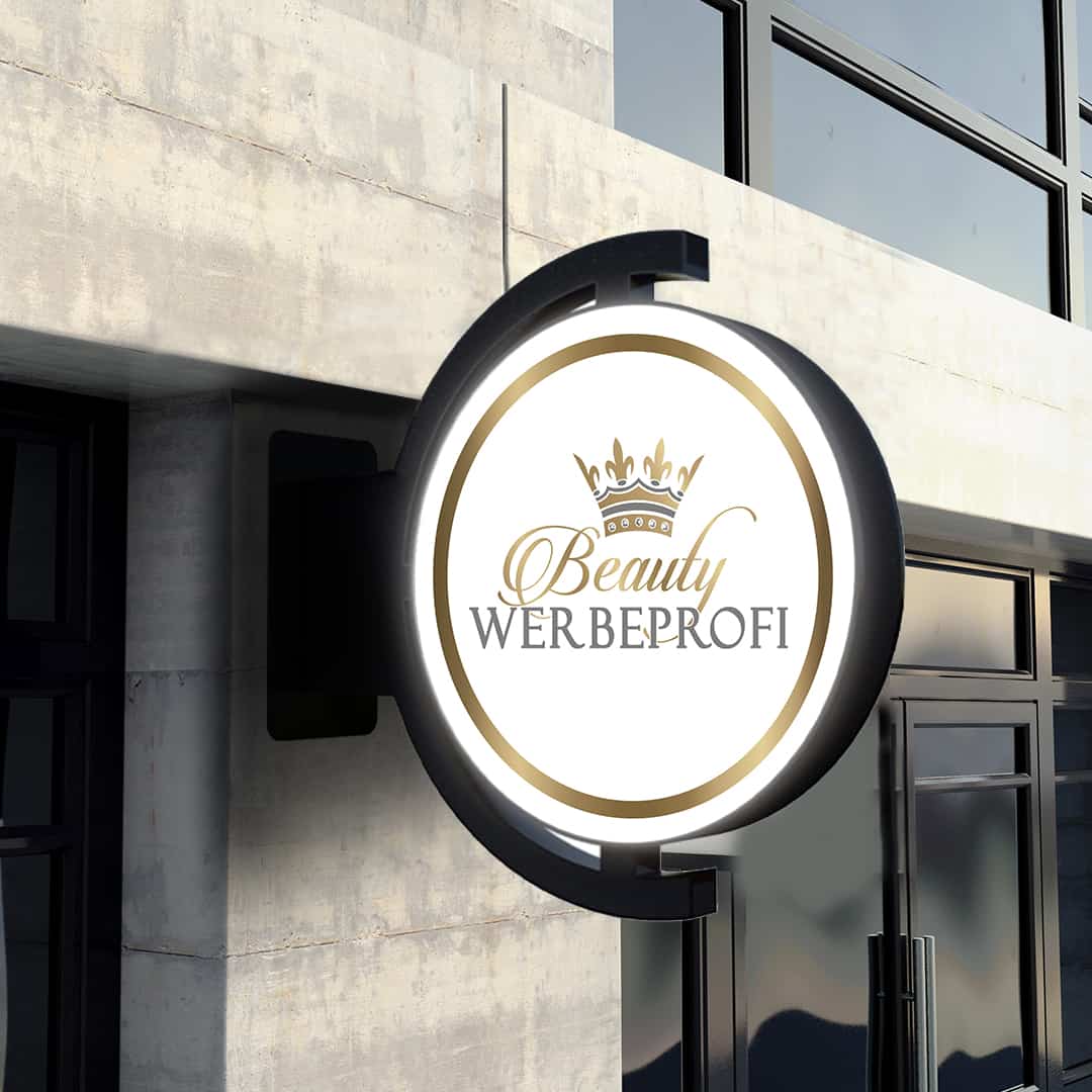 Luxus LED-Leuchtreklame / Nasenschild 2-seitig, hochwertig, anschlussfertig,  50 oder 60cm