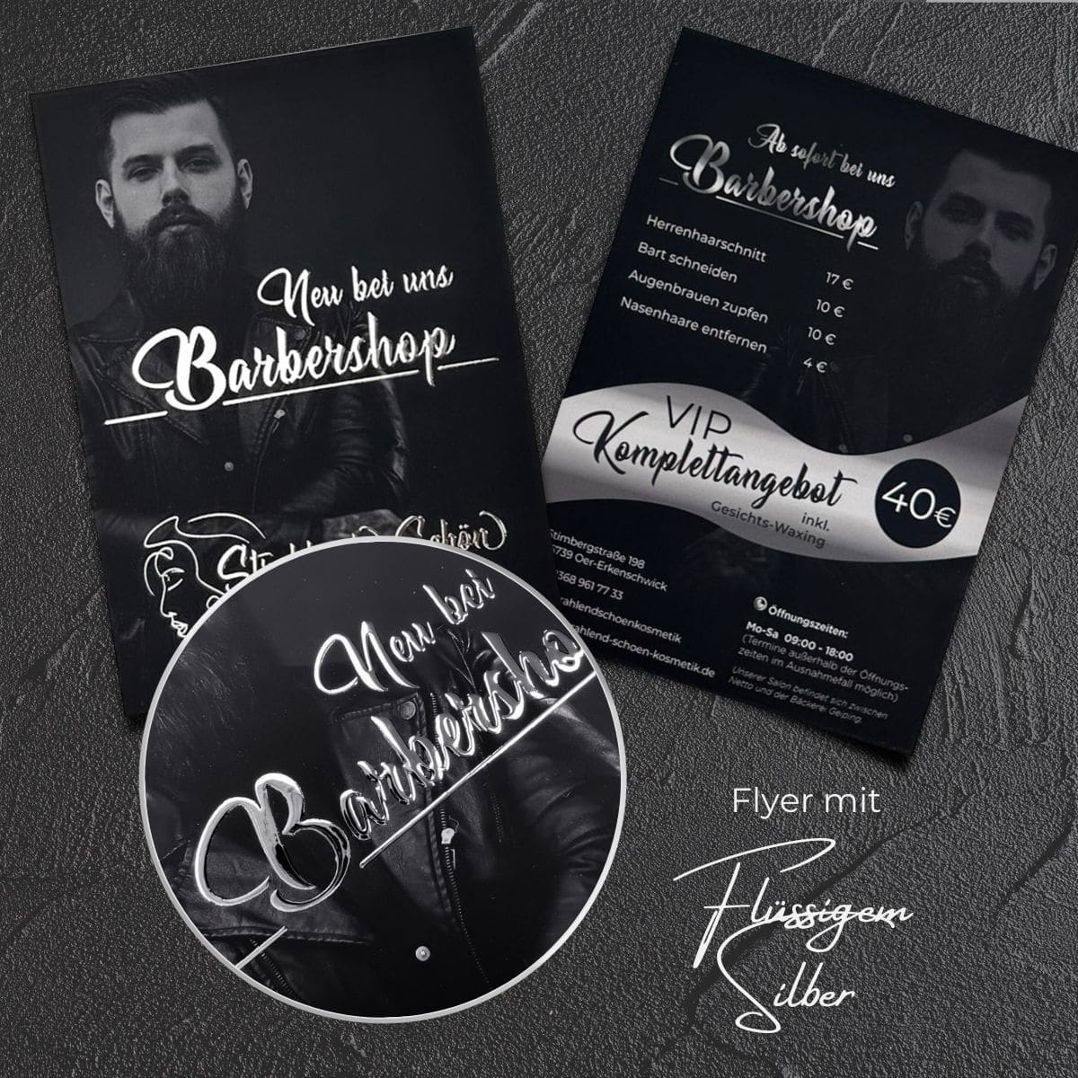 Exklusiver Flyer mit flüssigem Gold oder flüssigem Silber / Lack-Veredelung - Image 9