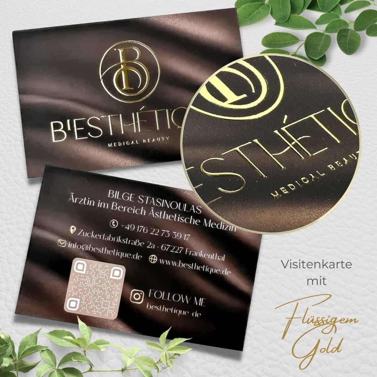 Exklusive Visitenkarte mit flüssigem Gold oder Silber veredelt und Softtouch Oberfläche – Bild 5