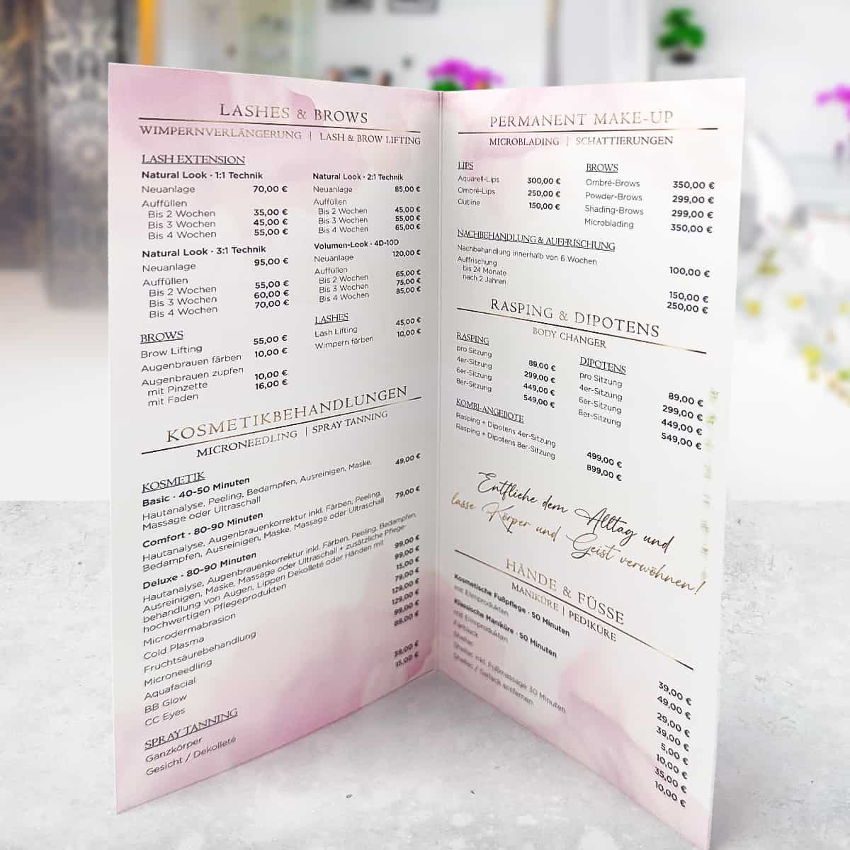 Exklusiver 4-seitiger Flyer / Faltblatt mit flüssigem Gold oder  Silber - Image 18