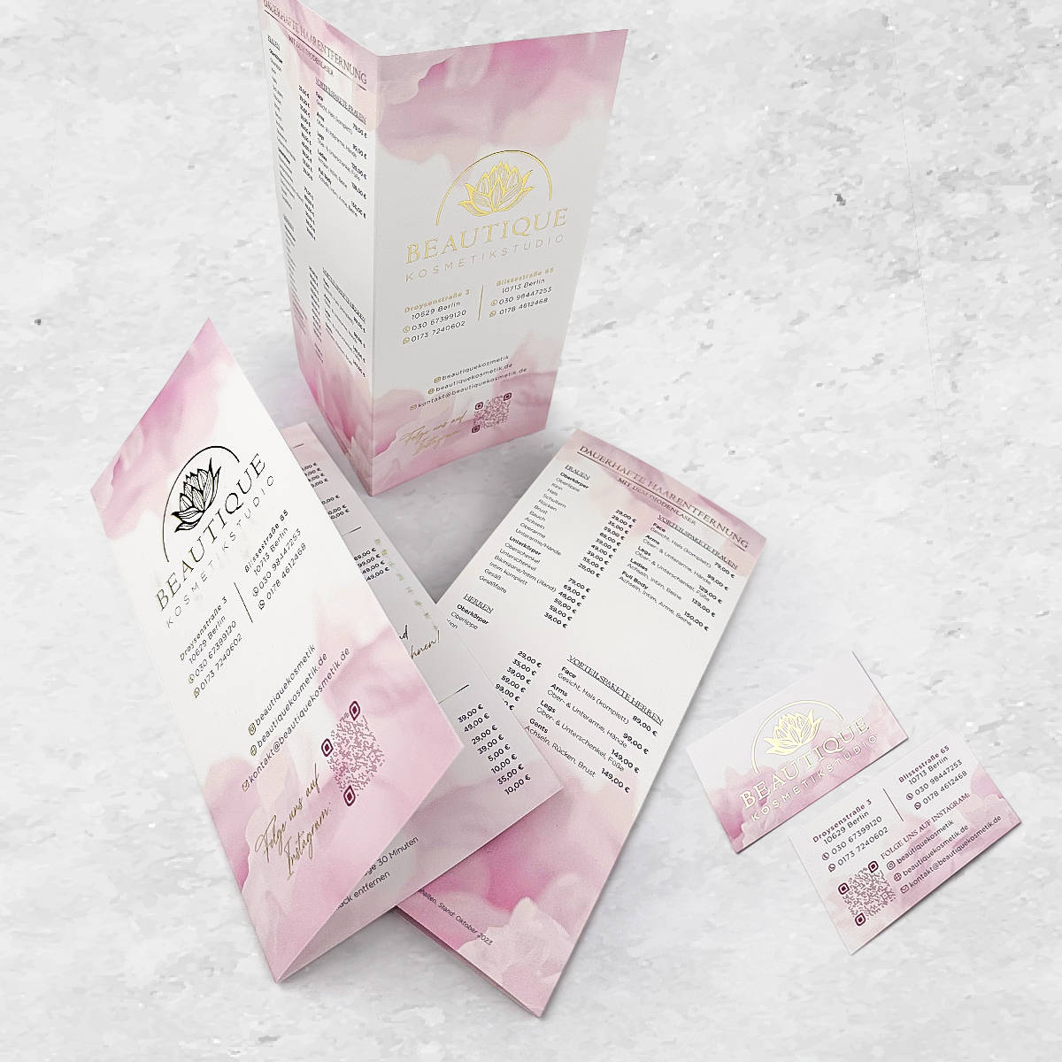 Exklusiver 4-seitiger Flyer / Faltblatt mit flüssigem Gold oder  Silber - Image 10