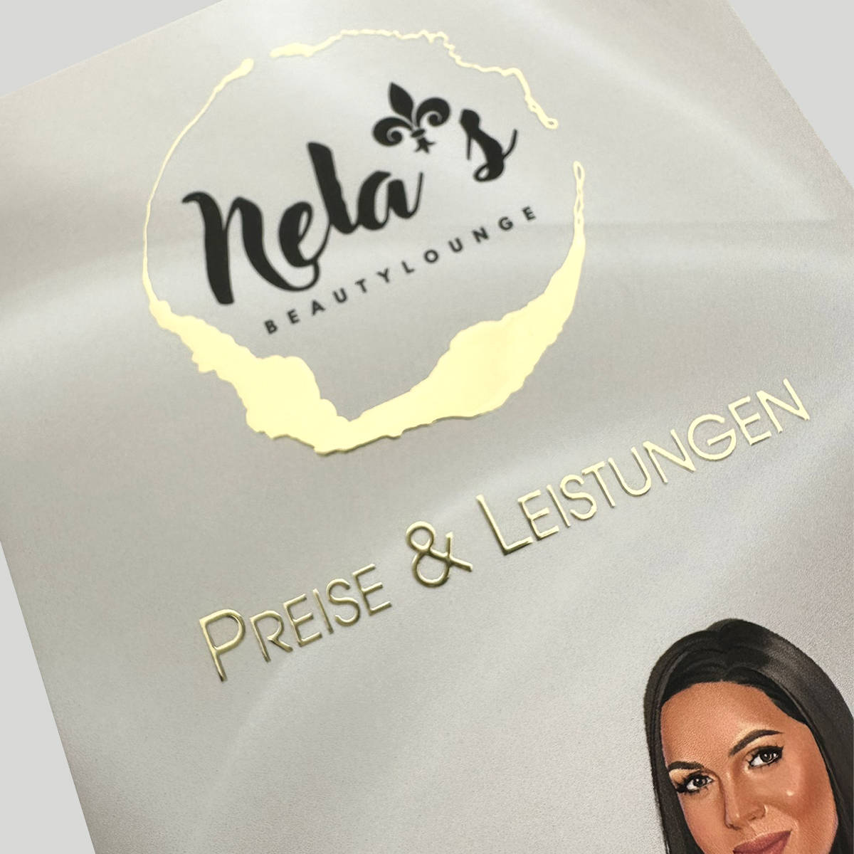 Exklusiver 4-seitiger Flyer / Faltblatt mit flüssigem Gold oder  Silber - Image 13