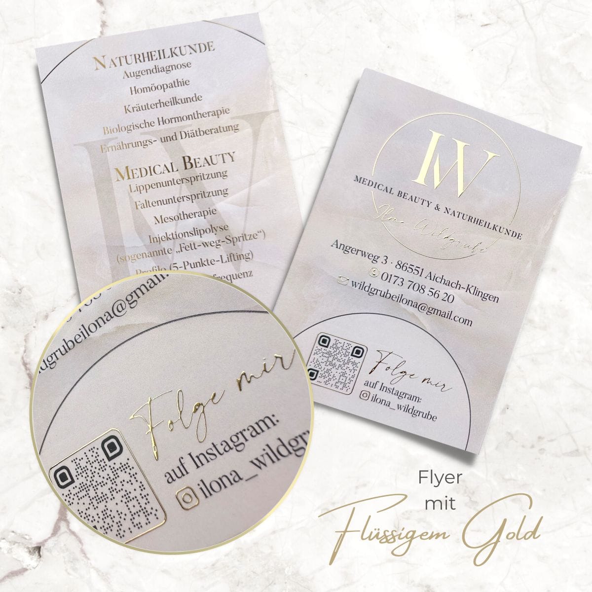 Exklusiver Flyer mit flüssigem Gold oder flüssigem Silber / Lack-Veredelung - Image 7