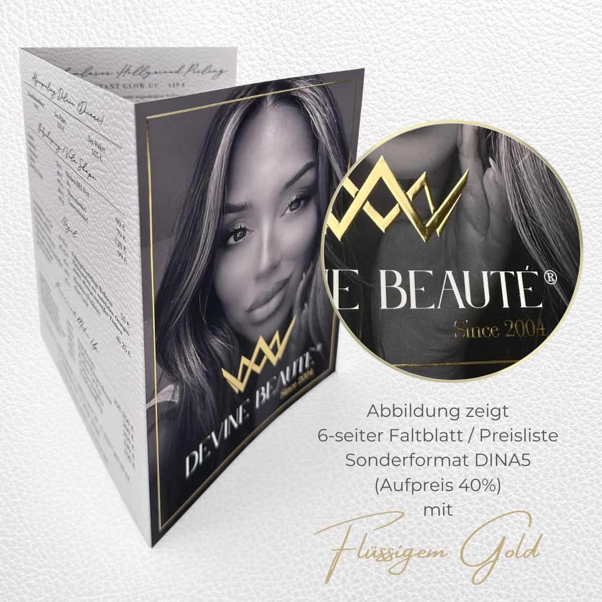 Exklusiver 6-seitiger Flyer / Faltblatt mit flüssigem Gold oder  Silber - Image 5