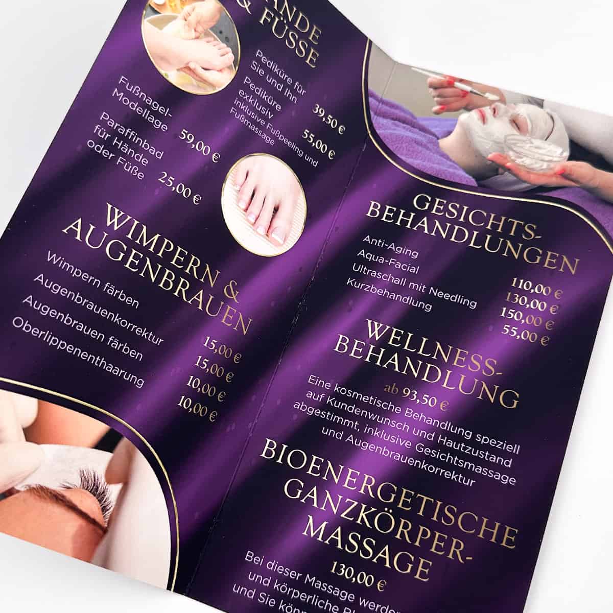 Exklusiver 4-seitiger Flyer / Faltblatt mit flüssigem Gold oder  Silber - Image 6