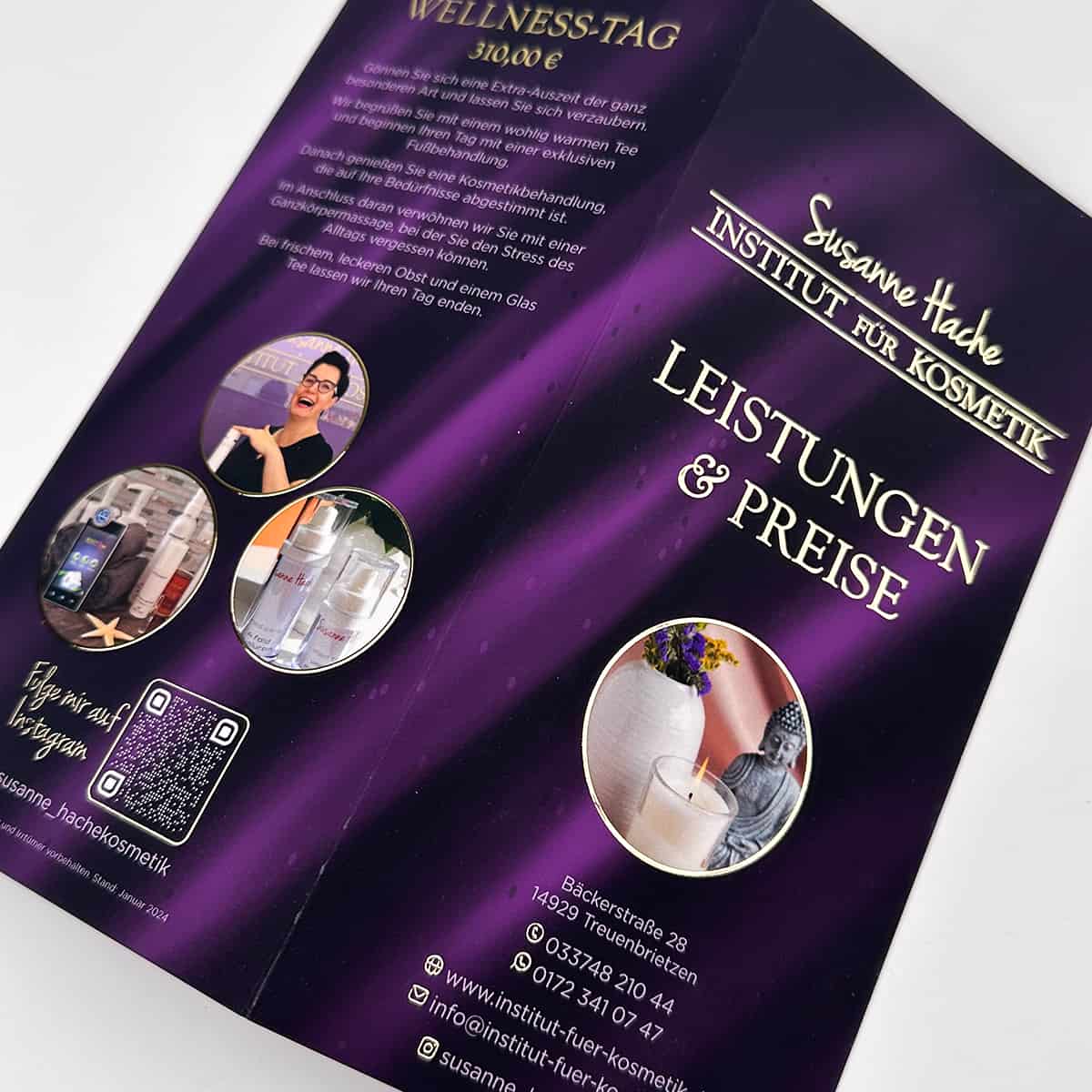 Exklusiver 4-seitiger Flyer / Faltblatt mit flüssigem Gold oder  Silber - Image 12