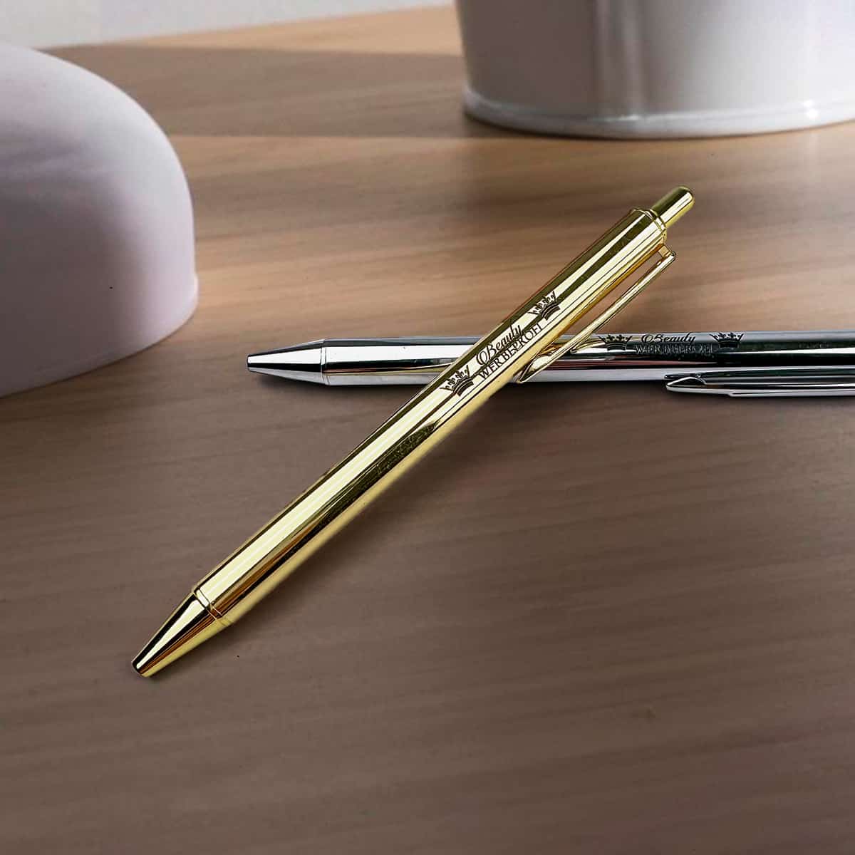 Kugelschreiber / Kuli / Pen gold / silber - Metall / mit Deinem Logo / ab 25 Stück – Bild 4
