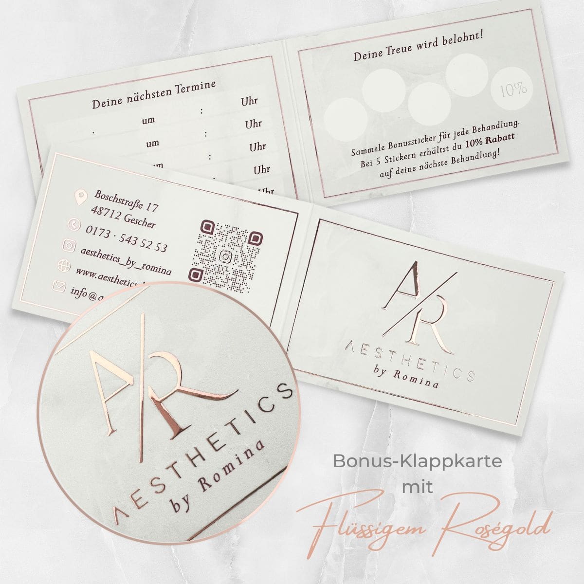 Exklusive Klappvisitenkarten / Klappkarte mit Veredelung - Image 3