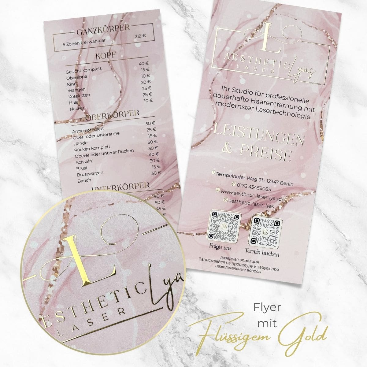 Exklusiver Flyer mit flüssigem Gold oder flüssigem Silber / Lack-Veredelung - Image 8