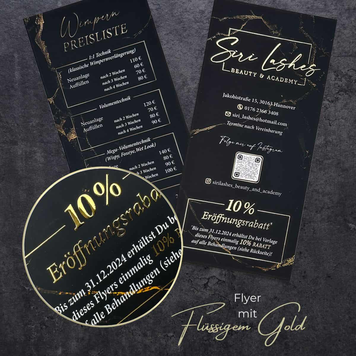 Exklusiver Flyer mit flüssigem Gold oder flüssigem Silber / Lack-Veredelung - Image 3
