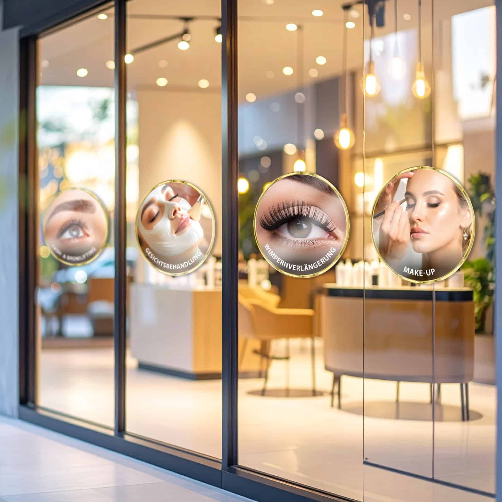 Fensteraufkleber / Foto-Icons / Schaufensterbeschriftung / Leistungen