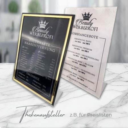 Thekenaufsteller / Preisliste / Infotafel / Hinweistafel